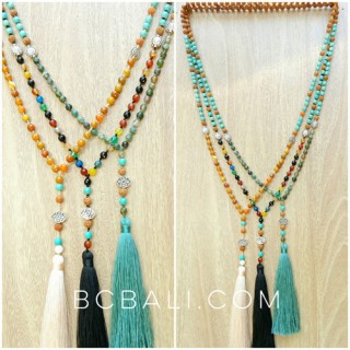 agate beads stone tassels necklace best seller design wholesale price